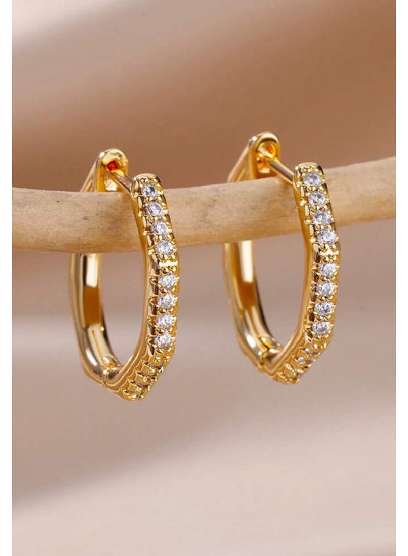 Elegance Trendy & High Quality Stainless Steel Gold Plated Earrings For Women - Image 1
