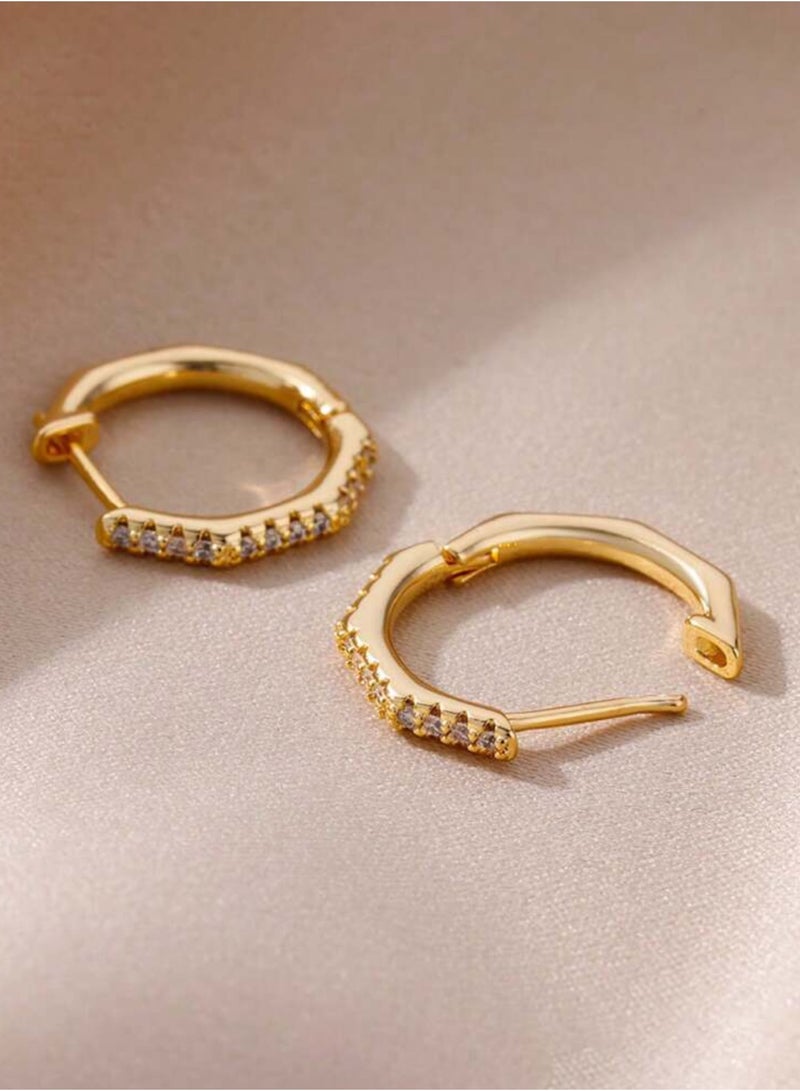Elegance Trendy & High Quality Stainless Steel Gold Plated Earrings For Women - Image 4