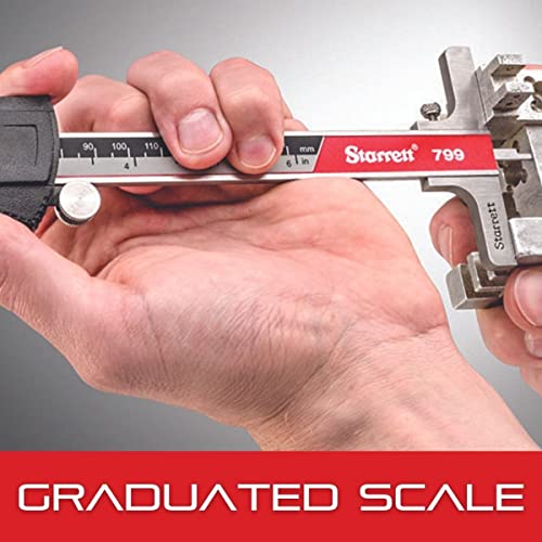 Starrett مسطرة إلكترونية من ستاريت مصنوعة من الفولاذ المقاوم للصدأ - نطاق 0-8 بوصة، دقة .0005 بوصة، شاشة LCD، عجلة ضبط دقيقة، تحويل بين البوصة/الميليمتر - EC799A-8/200 - Image 4