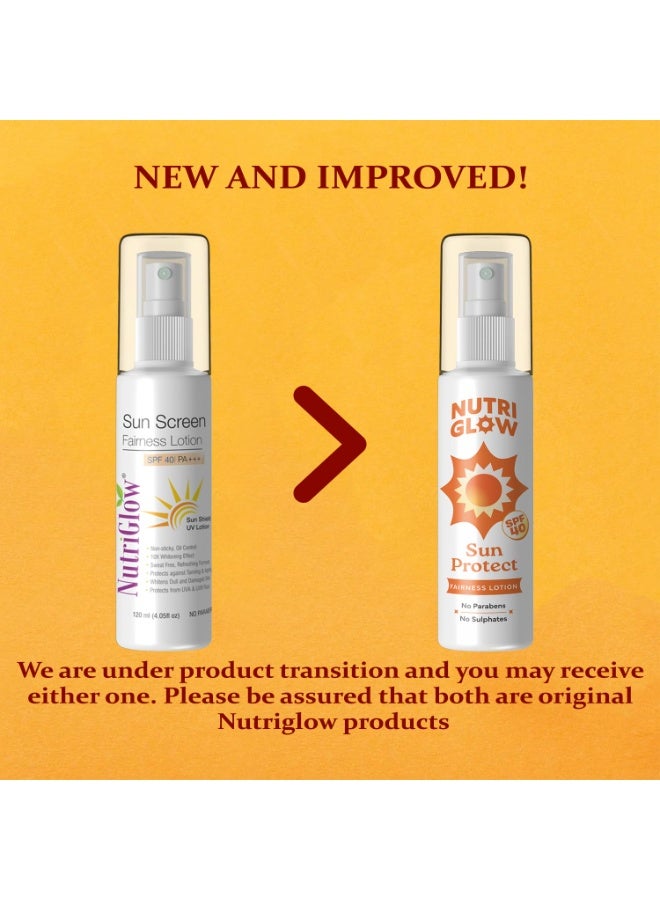 NutriGlow Sunscreen Body Lotion SPF 40 & PA+++, Sunscreen for combination skin, Non Greasy with Broad Spectrum, UVA & UVB Rays Protection, All Skin Types, (120ml) - Image 2