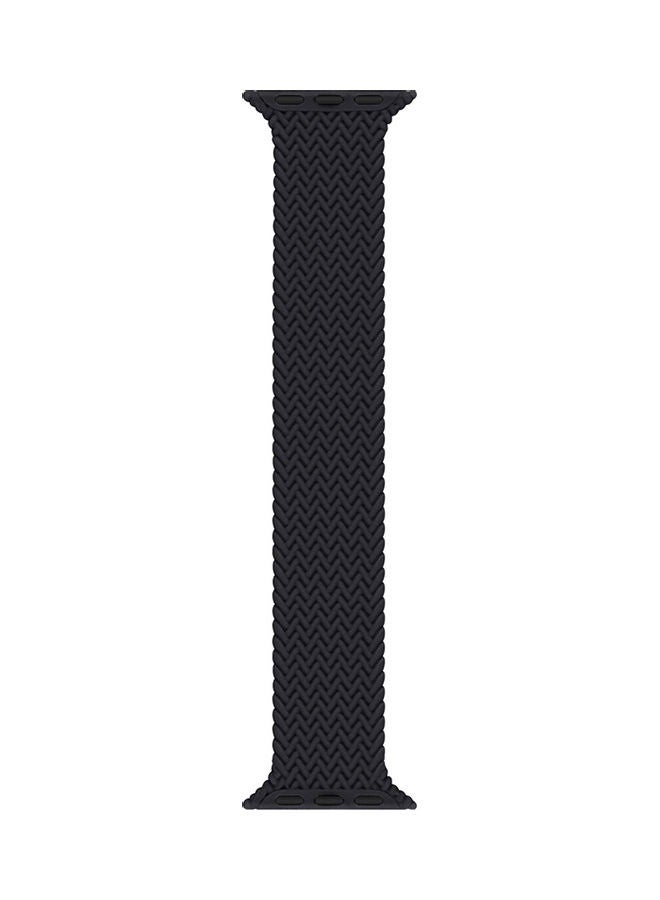 Silicon Braided Replacement Strap For Apple Watch Series 7/6/SE/5/4 45/44/42 mm Small Black - Image 2