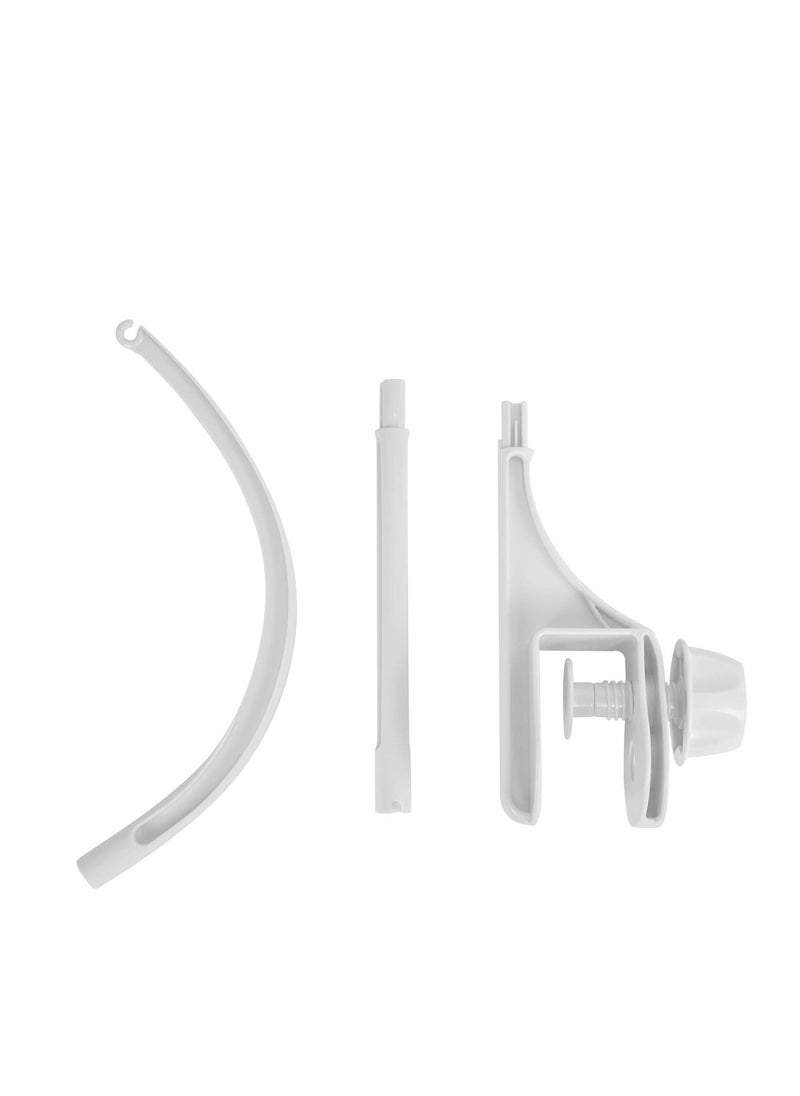 SYOSI Baby Bed Bell Bracket Double Hole Adjustable Bed Bell, Baby Mobile Arm for Crib, Music Box Baby Crib Arm Mobile Holder Clamp (White) Nursery Baby Room Decoration Bed Bell Holder Arm 24 Inch  - Image 2