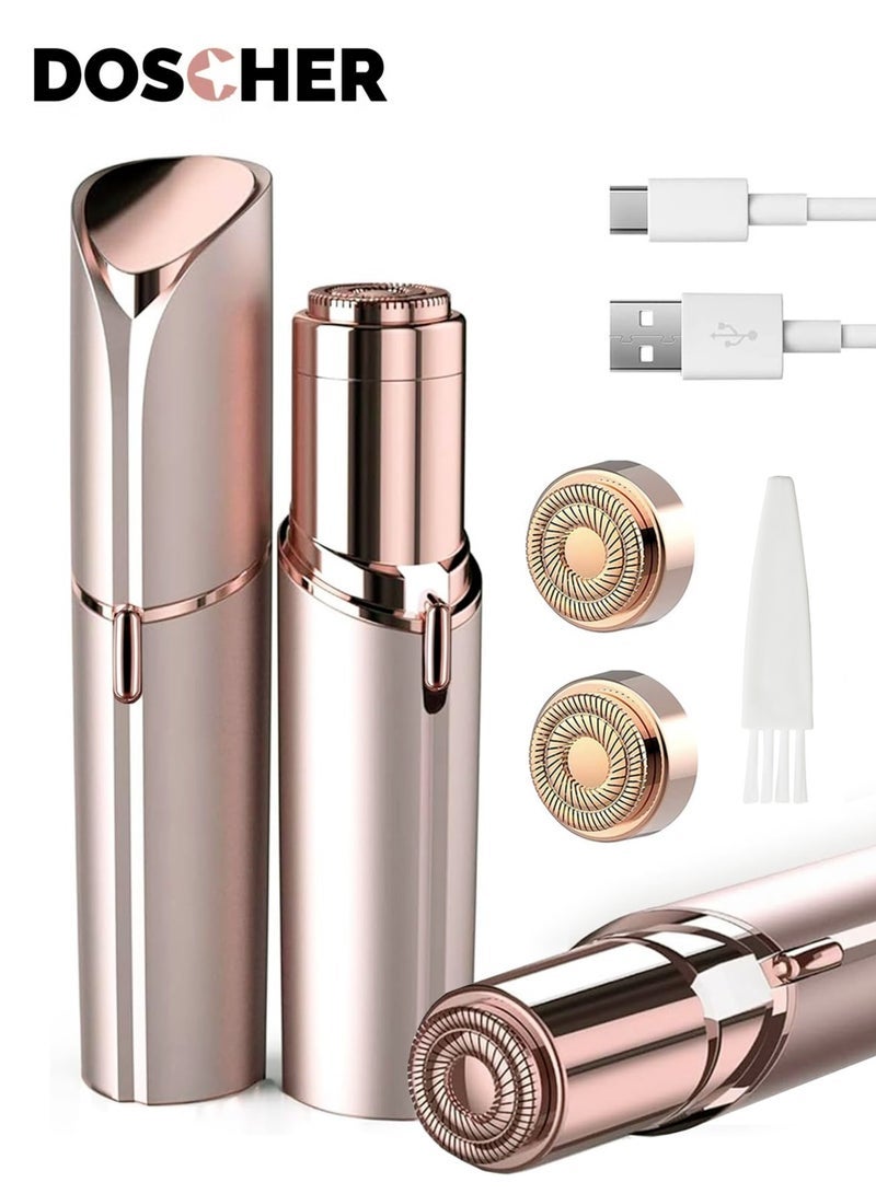 general Facial Hair Removal for Women, Painless Epilator Hair Remover Device with 2 Pcs Replacement Heads , USB Rechargeable Face Electric Razor and Trimmer for ladies Lip, Chin, Arms - Image 1