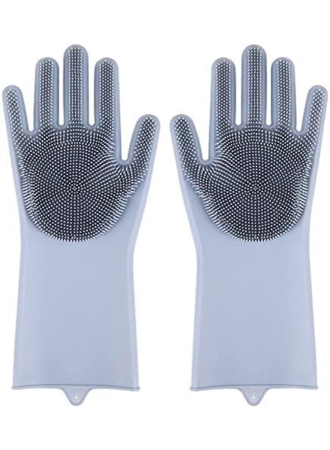Multifunctional Magic Silicone Washing Cleaning Gloves Hand Glove for Kitchen, Bathroom, Dishwashing, Pet Grooming, Car Washing（Multi-Color 1 Pair) (Pink) - Image 5