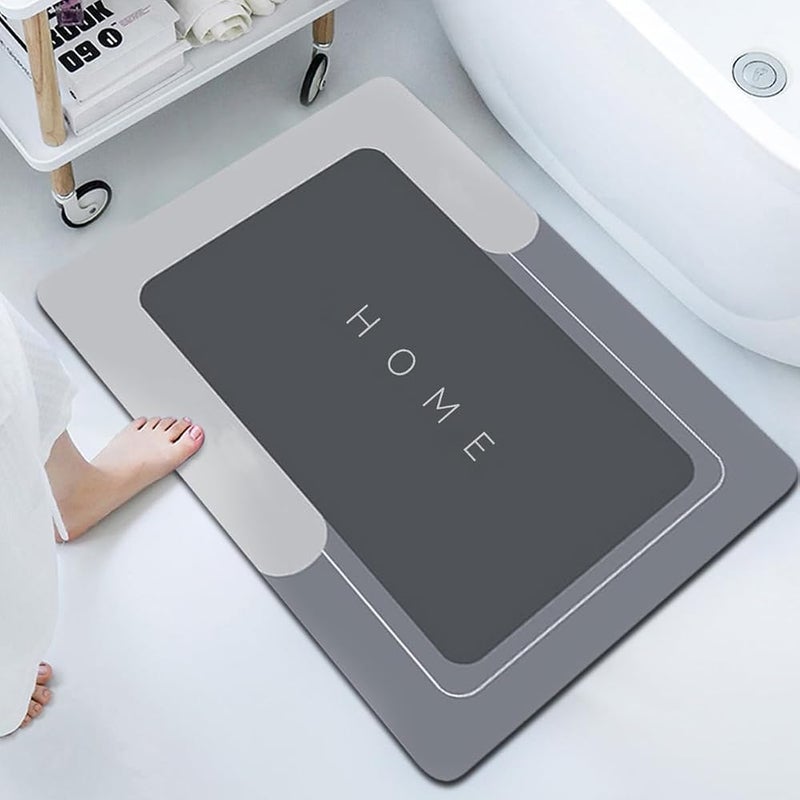 SHOWAY Super Absorbent Floor Mat Quick Dry Bathroom Mat Rugs Memory Foam Bath Mat Non Slip Entrance Rug, 1, 40 * 60CM - Image 2