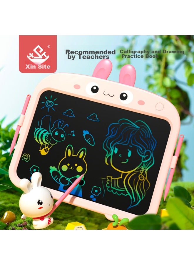 اكس اس تي Xst لوح رسم للأطفال بشاشة LCD، لوح كتابة كبير مقاس 15 بوصة، لوح رسم إلكتروني ملون للشخبطة والرسم، هدية عيد ميلاد للبنات - Image 1