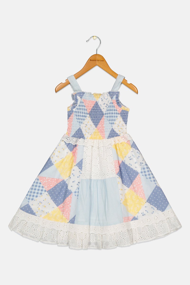 Willow & Whistle Kids Girl Colourblock Dress, Multicolor - Image 2