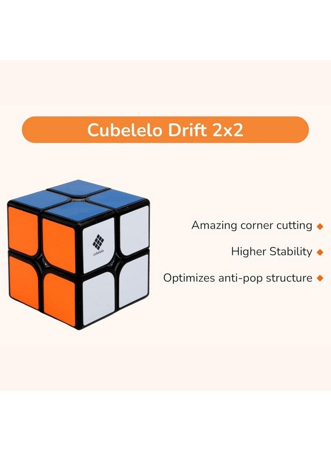 Cubelelo Cubelelo Drift 2x2 Black & 2x2 Silver Mirror Gift Box | High-Performance Speed Cubes | Smooth Turning & Durable | Ideal for Beginners & Pros for Kids & Adults - Image 2
