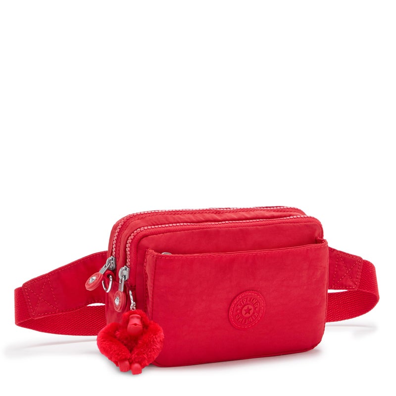 KIPLING KIPLING حقيبة كيبلينغ النسائية أبانُو متعددة الاستخدامات، خفيفة الوزن، حزام خصر نايلون قابل للتعديل مع جيوب بسحاب متعددة، حقيبة كتف قابلة للتحويل، حمراء، صغيرة، الولايات المتحدة - Image 2