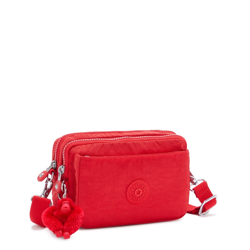 KIPLING KIPLING حقيبة كيبلينغ النسائية أبانُو متعددة الاستخدامات، خفيفة الوزن، حزام خصر نايلون قابل للتعديل مع جيوب بسحاب متعددة، حقيبة كتف قابلة للتحويل، حمراء، صغيرة، الولايات المتحدة - Image 3