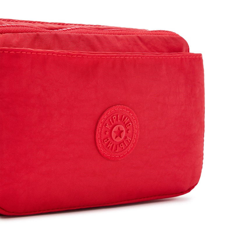 KIPLING KIPLING حقيبة كيبلينغ النسائية أبانُو متعددة الاستخدامات، خفيفة الوزن، حزام خصر نايلون قابل للتعديل مع جيوب بسحاب متعددة، حقيبة كتف قابلة للتحويل، حمراء، صغيرة، الولايات المتحدة - Image 4