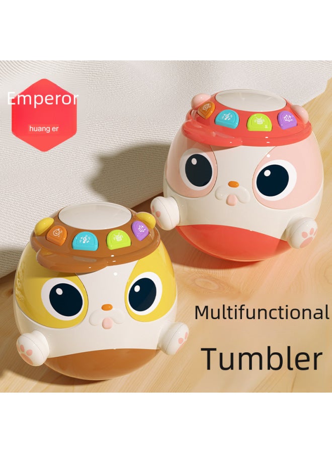 لعبة طبلة موسيقية غير قابلة للانقلاب للأطفال، لعبة تعليمية مبكرة متعددة الوظائف للأطفال من عمر 0 إلى 1 سنة، من شركة Chenghai Toys - اللون: كأس صوت وضوء 【صندوق هدايا】 موفاكو أصفر - Image 2