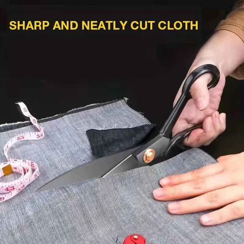 OMNIA مقص هافنور® للخياطة المكتبية، أفضل لقص القماش والجلد والورق، ثقيل الوزن، فولاذ كربوني عالي (لليد اليمنى) (11 بوصة) - Image 5