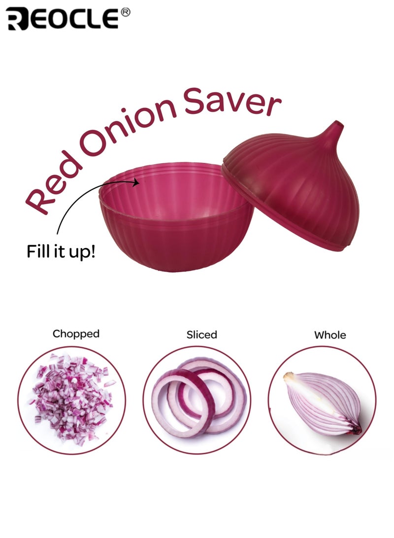 REOCLE 2PCS Plastic Food Savers with Lemon Onion Shape and Flip Top Design Fruit Vegetable Preservation Boxes with Freezer Safe Feature for Kitchen Storage - Image 4