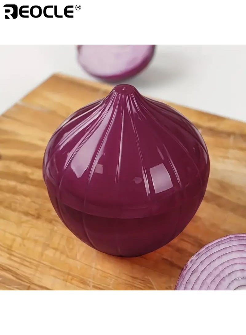 REOCLE 2PCS Plastic Food Savers with Lemon Onion Shape and Flip Top Design Fruit Vegetable Preservation Boxes with Freezer Safe Feature for Kitchen Storage - Image 5