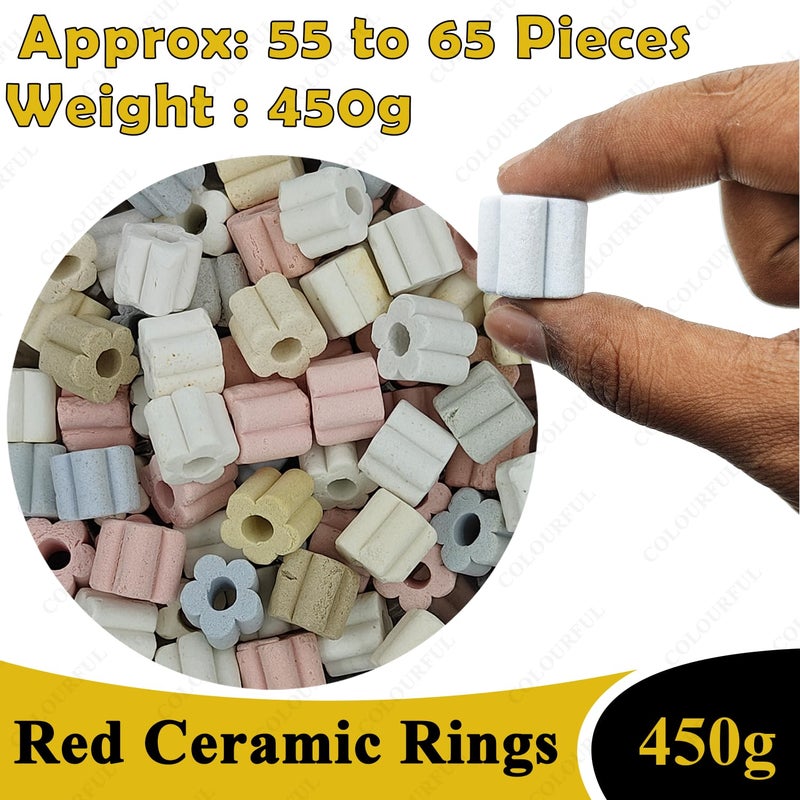 colourful - Aquarium Filter Media | Improved Water Quality and Healthy Fish Tanks (450g, Colour Flower Ceramic Rings) - Image 2