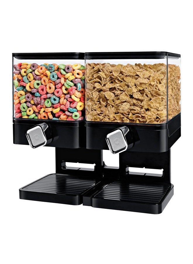 ZevrO Honey-Can-Do Zevro Compact Dry Food Dispenser, Dual Control, Black/Chrome - Image 1