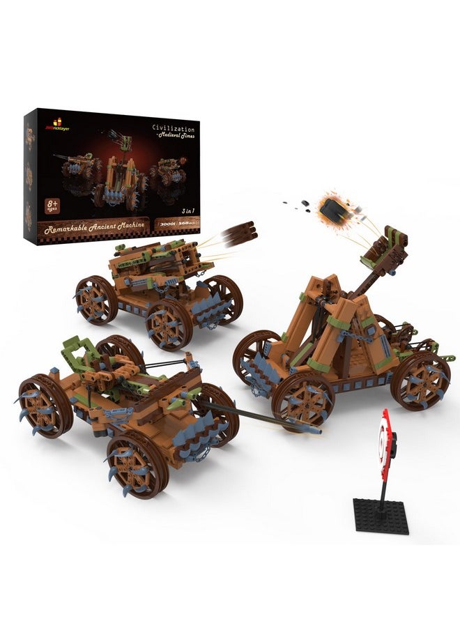JMBricklayer JMBricklayer 30001 Medieval Model Building Block Toys for Boy Adult, 3 in 1 Catapult/Trebuchet/Crossbow Building Block Toys for 8,9,10,11,12,13,14 Years Boys Adults  - Image 1