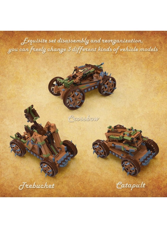JMBricklayer JMBricklayer 30001 Medieval Model Building Block Toys for Boy Adult, 3 in 1 Catapult/Trebuchet/Crossbow Building Block Toys for 8,9,10,11,12,13,14 Years Boys Adults  - Image 2