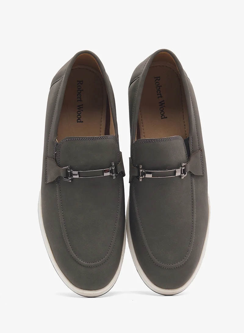 Robert Wood  Trim Detail Casual Nubuck Slip On Loafers for Men | Best Price UAE