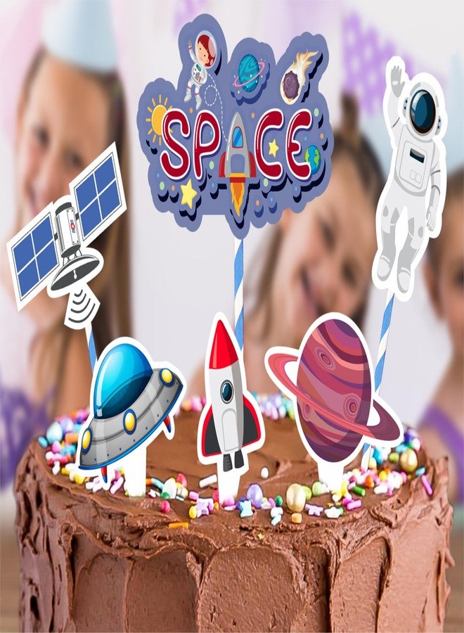TOYXE Space Theme Cake Topper Pack of 6 Pcs - Image 1