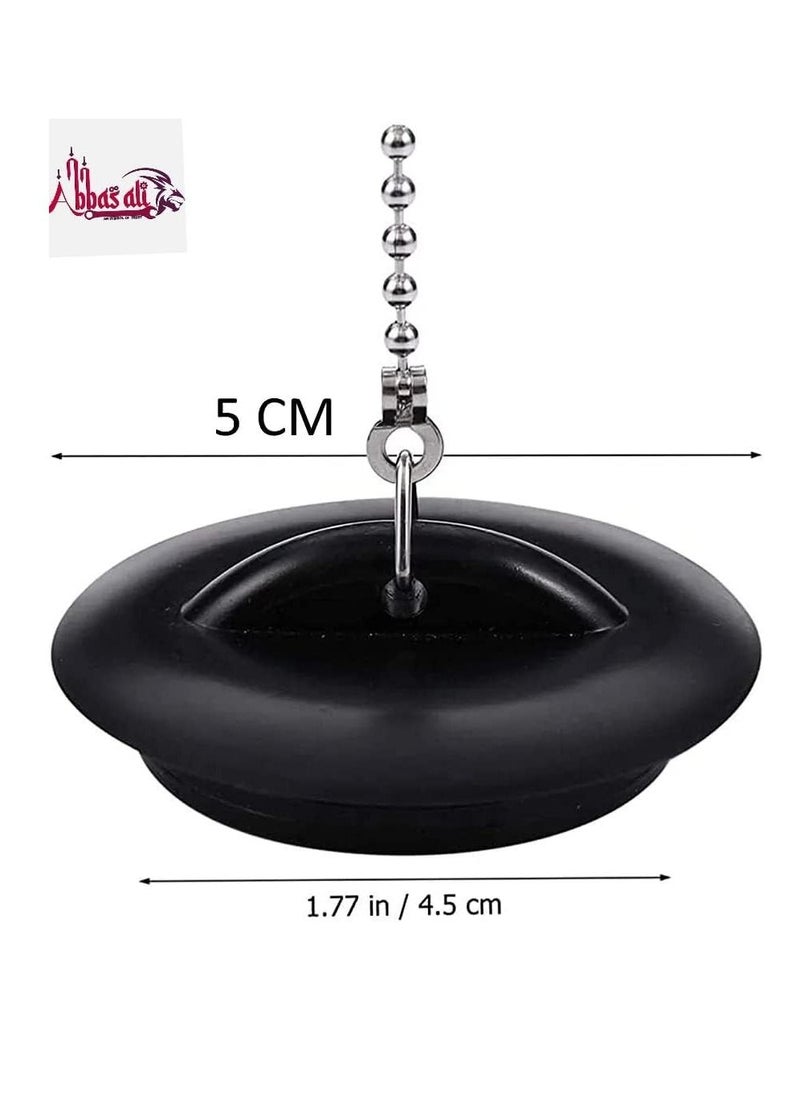 ABBASALI 2 Pcs 1.1/2''Tub Stopper Bathroom Sink Drain Plug Silicone Bathtub Drain Stopper with Chains for Kitchen Bathtub Bathroom Sink Drains  - Image 2