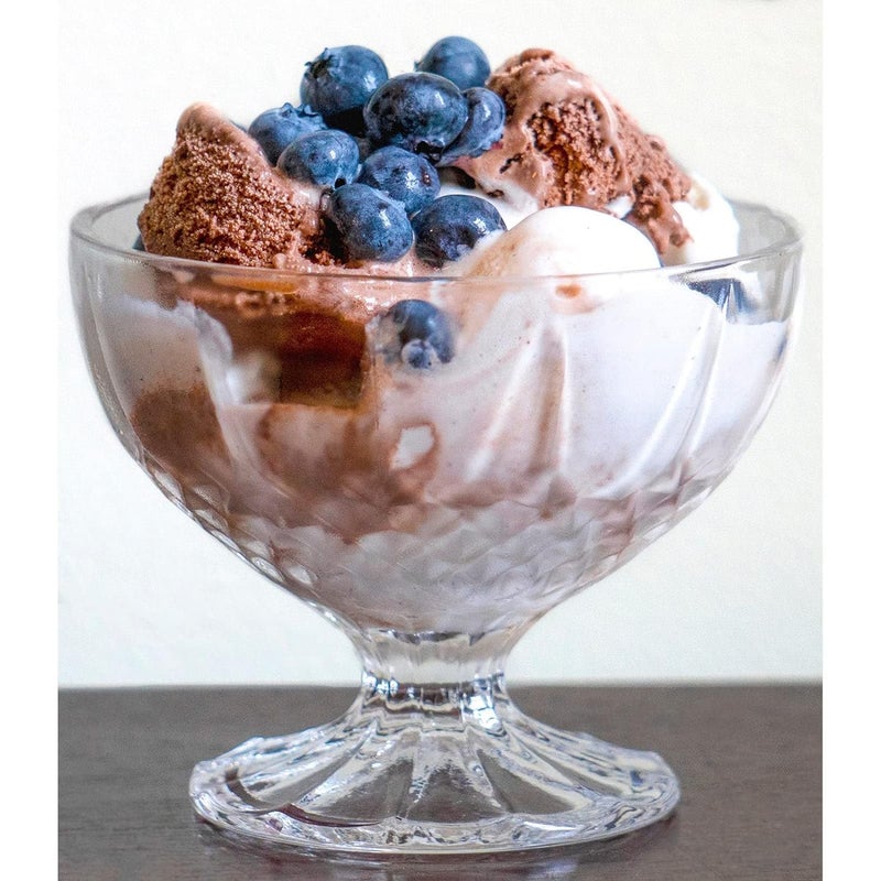 BLISS START Dessert Bowl Glass Ice Cream Bowl 150ml Footed Dessert Cup Reusable Crystal Parfait Appetizer Cup for Sundae Fruit Salad Pudding Snack Cocktail Party Transparent Pack of 6 - Image 1