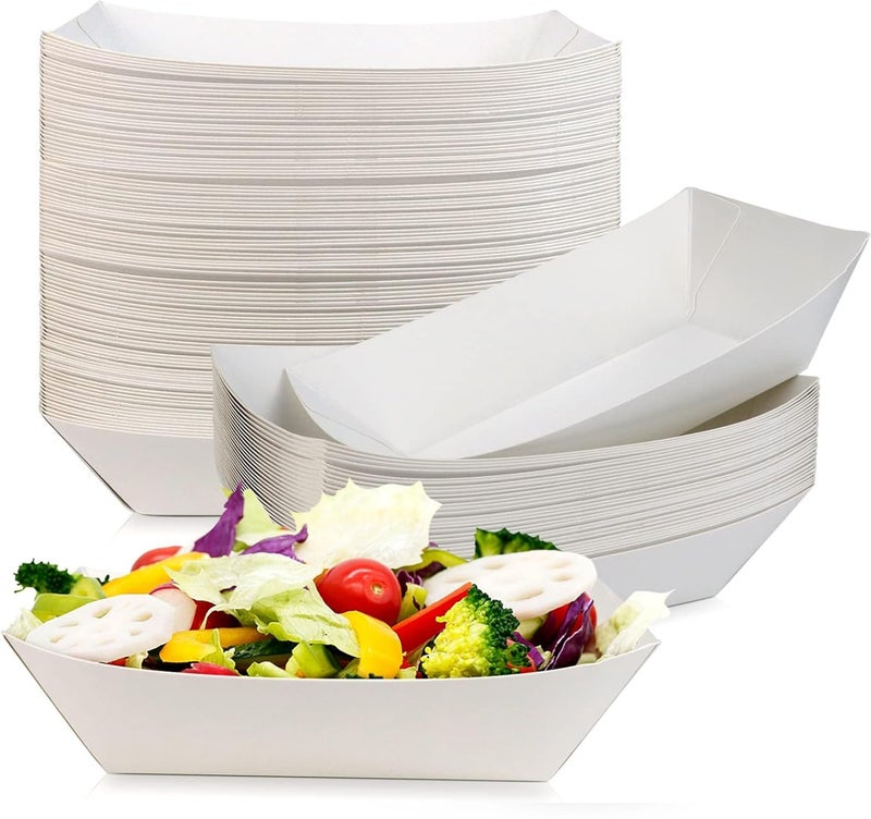 Aakriti Biodegradable Paper Food Boats – 250ml, 6 Inch Kraft Paper Serving Trays for Snacks, Appetizers, Nachos, BBQ, Parties & Catering – Eco-Friendly and Sturdy Containers (Pack of 500) - Image 1