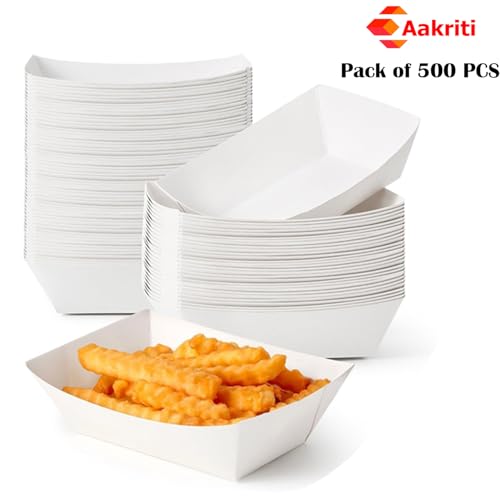 Aakriti Biodegradable Paper Food Boats – 250ml, 6 Inch Kraft Paper Serving Trays for Snacks, Appetizers, Nachos, BBQ, Parties & Catering – Eco-Friendly and Sturdy Containers (Pack of 500) - Image 3