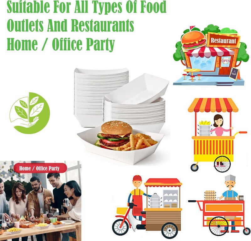 Aakriti Biodegradable Paper Food Boats – 250ml, 6 Inch Kraft Paper Serving Trays for Snacks, Appetizers, Nachos, BBQ, Parties & Catering – Eco-Friendly and Sturdy Containers (Pack of 500) - Image 5