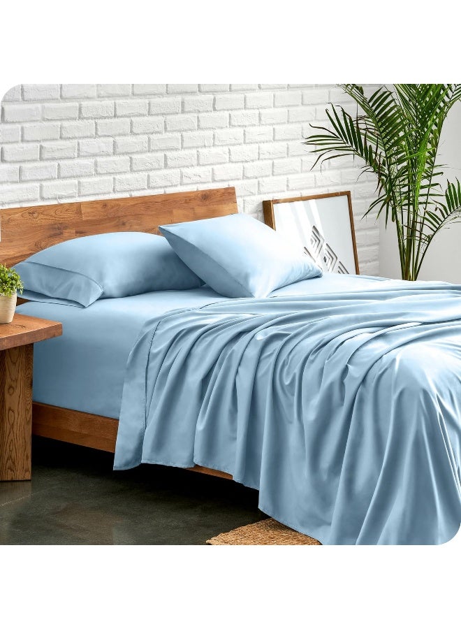 Bare Home Full Sheet Set Luxury 1800 UltraSoft Microfiber Bed Sheets Double Brushed Deep Pockets Easy Fit 4 Piece Set Bedding Sheets Pillowcases Full Light Blue - Image 4