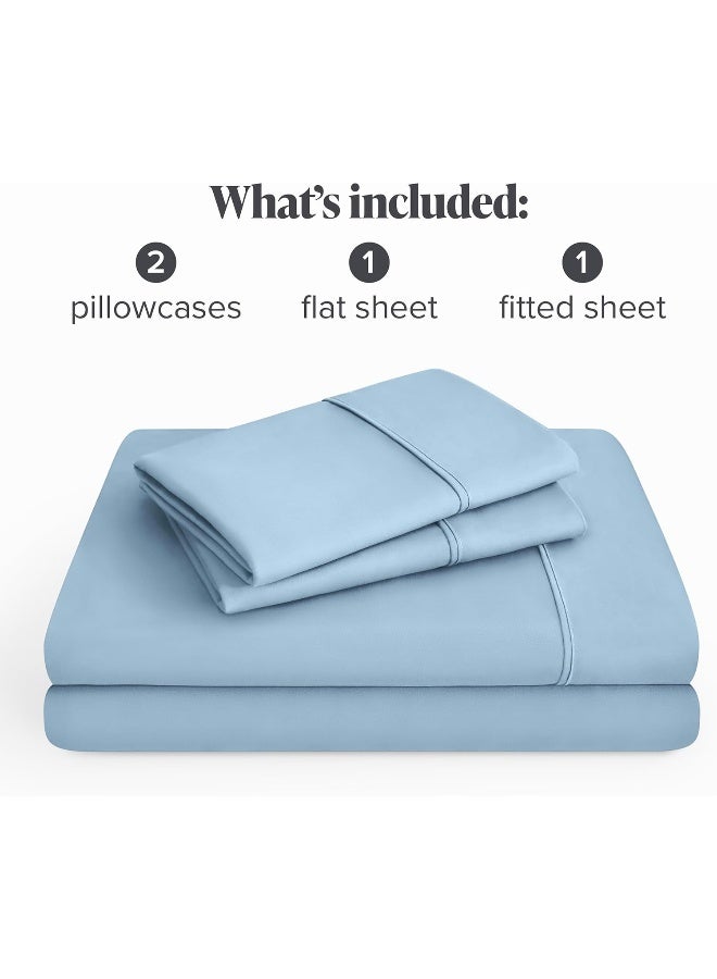 Bare Home Full Sheet Set Luxury 1800 UltraSoft Microfiber Bed Sheets Double Brushed Deep Pockets Easy Fit 4 Piece Set Bedding Sheets Pillowcases Full Light Blue - Image 2