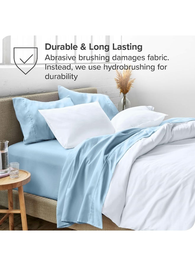 Bare Home Full Sheet Set Luxury 1800 UltraSoft Microfiber Bed Sheets Double Brushed Deep Pockets Easy Fit 4 Piece Set Bedding Sheets Pillowcases Full Light Blue - Image 1