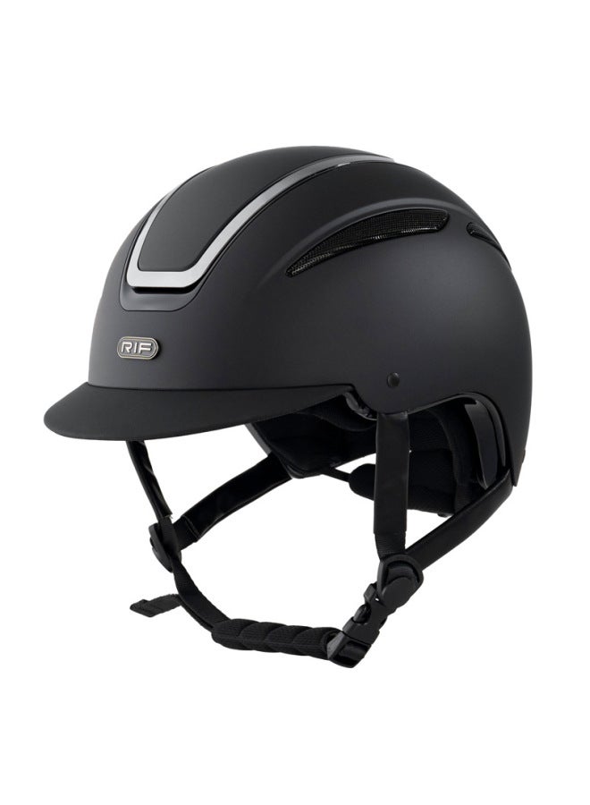 Black f77 Series Rif Equestrian Helmet For Men And Women, Safety Riding Cap, Riding Helmet, Competition Training, Riding Equipment 266.4cm Dragon