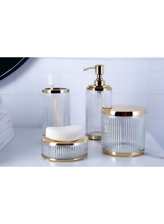 Pan Home كوب زجاجي أستريد 7.5x7.5x11.5 سم - ذهبي - Image 2