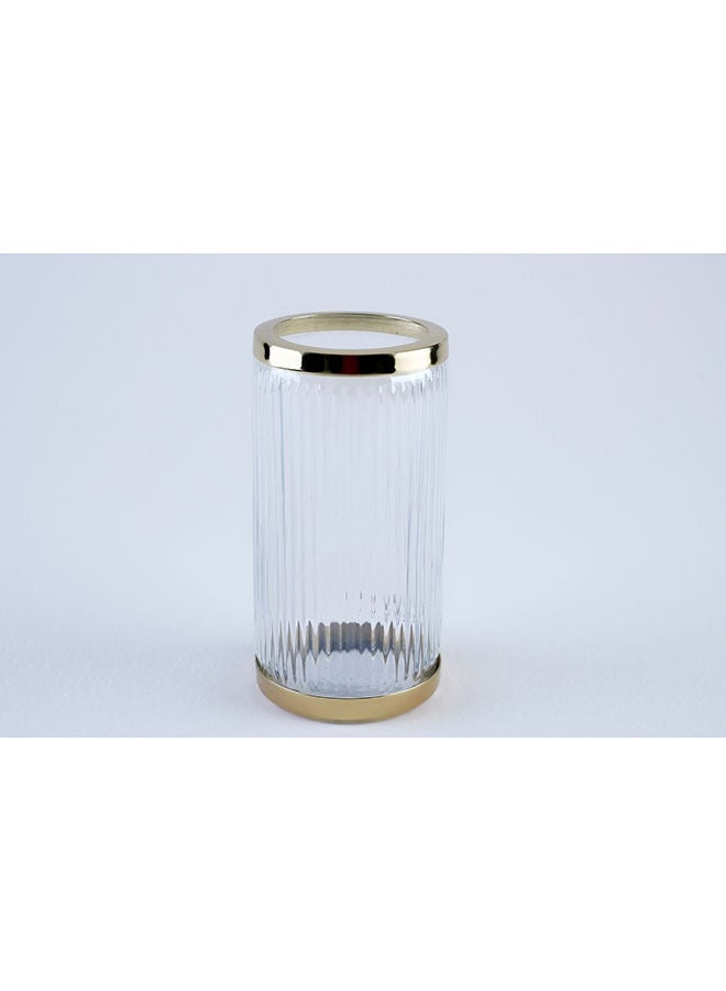 Pan Home كوب زجاجي أستريد 7.5x7.5x11.5 سم - ذهبي - Image 1