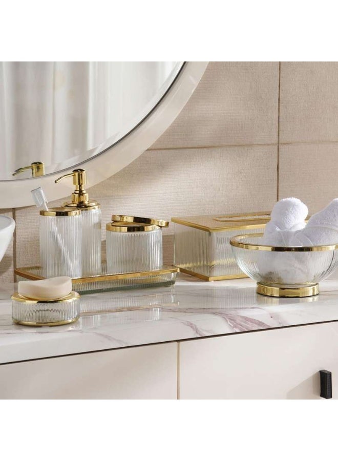 Pan Home كوب زجاجي أستريد 7.5x7.5x11.5 سم - ذهبي - Image 3