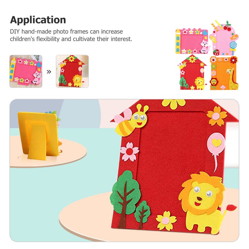 4Pcs Cartoon Picture Frame Non-woven Fabric Photo Frame Kids DIY Photo Frame Lovely Picture Frame - Image 5