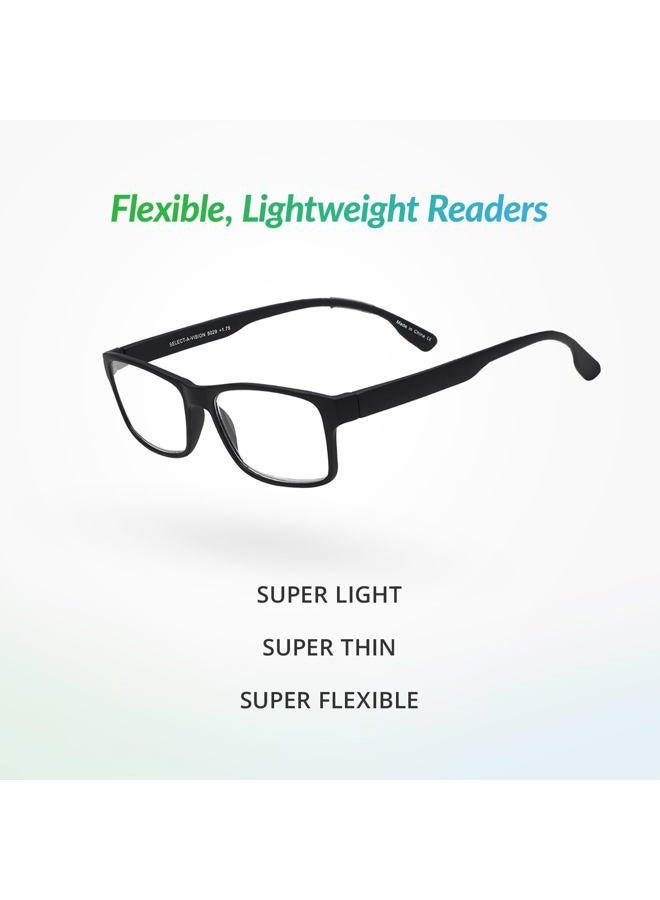 SAV Eyewear Men's Flex 2 5029 Black Reading Glasses, 1.5 - Image 2