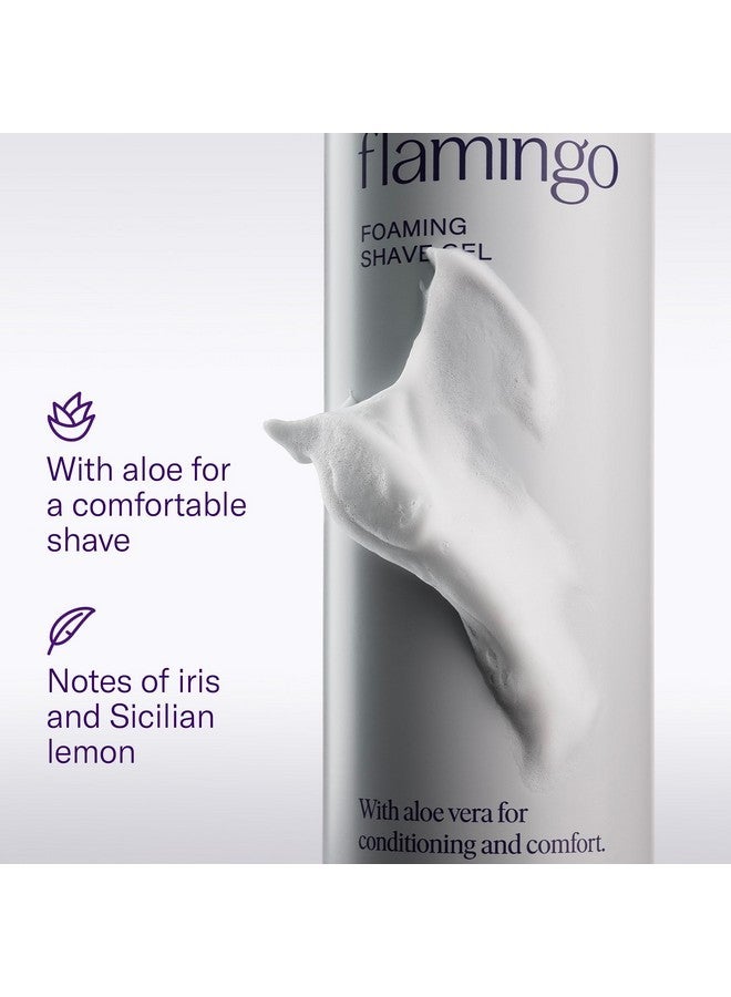 Flamingo Razors For Women Shave Set, 1 Women'S Razor Handle (Sage), 2 Razor Five-Blade Refills, 1 Oz. Foaming Shave Gel, And 1 Shower Holder - Image 3