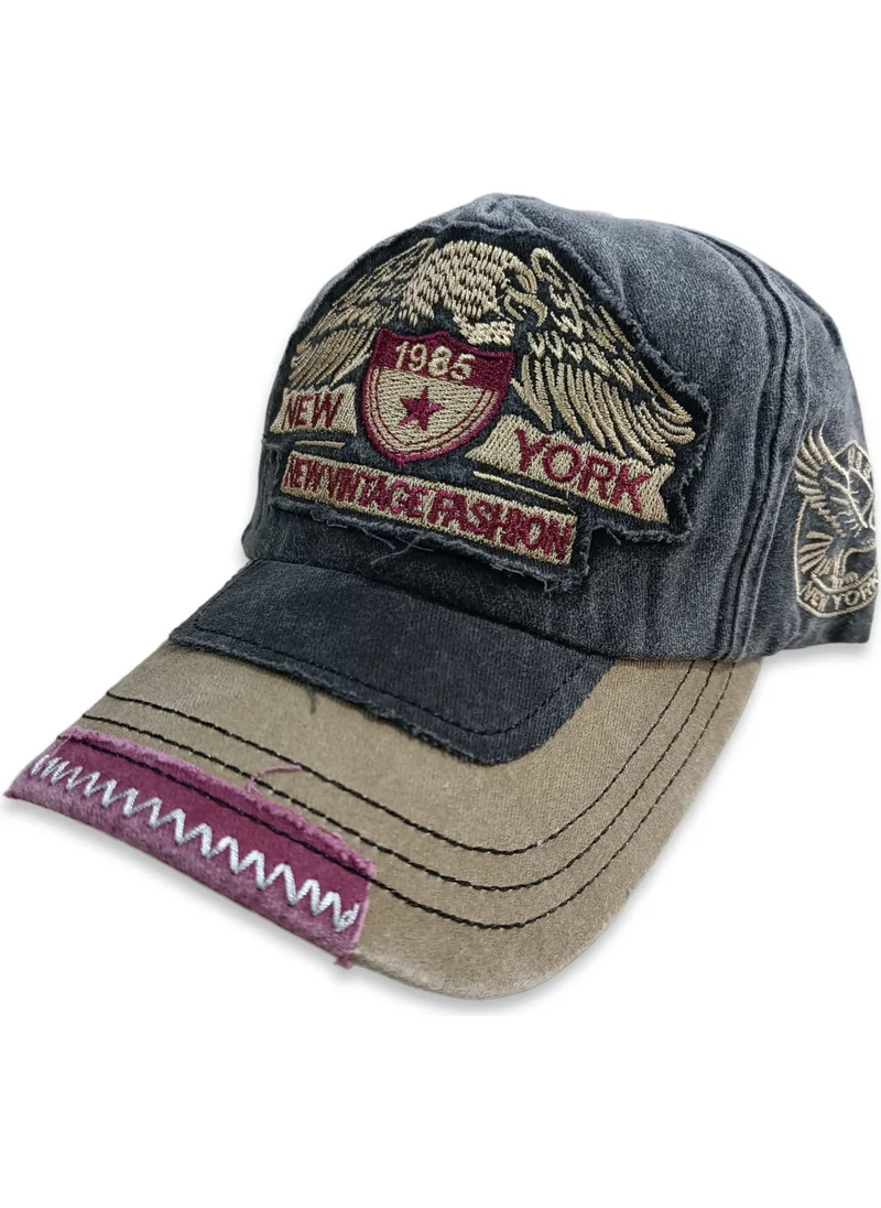 Şapka Market Hat Market Newyork Vintage Black Beige Baseball Hat