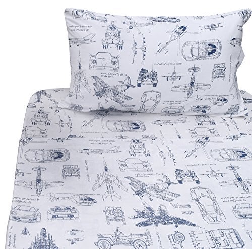 J-pinno J-pinno Cars Tank Helicopter Aircraft Military Transport Vehicles Twin Sheet Set for Kids Boy Children,100% Cotton,  - Image 1