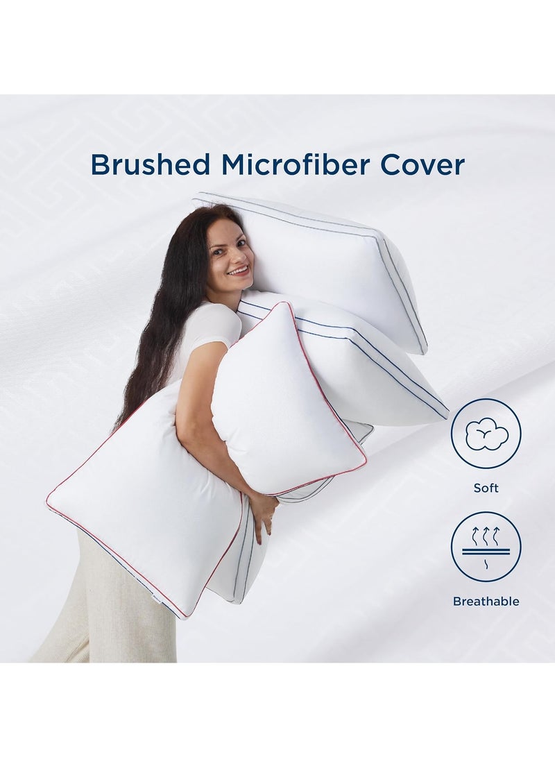 Beauenty Pillows Standard Size Set of 2 - Fluffy Standard Pillows 2 Pack, Bed Pillows for Sleeping Hotel Quality Gusseted Pillow with Down Alternative for Back,Stomach,or Side Sleeper, Machine Washable - Image 5