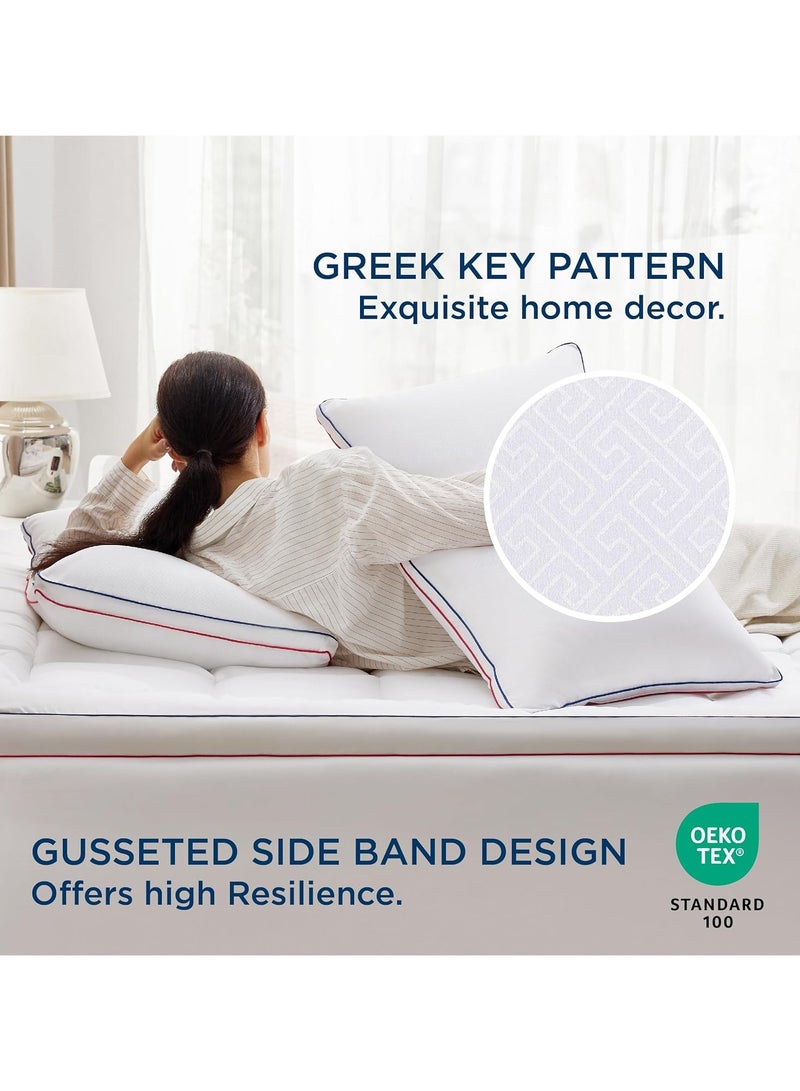 Beauenty Pillows Standard Size Set of 2 - Fluffy Standard Pillows 2 Pack, Bed Pillows for Sleeping Hotel Quality Gusseted Pillow with Down Alternative for Back,Stomach,or Side Sleeper, Machine Washable - Image 4