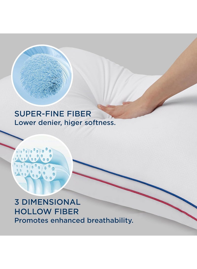 Beauenty Pillows Standard Size Set of 2 - Fluffy Standard Pillows 2 Pack, Bed Pillows for Sleeping Hotel Quality Gusseted Pillow with Down Alternative for Back,Stomach,or Side Sleeper, Machine Washable - Image 3