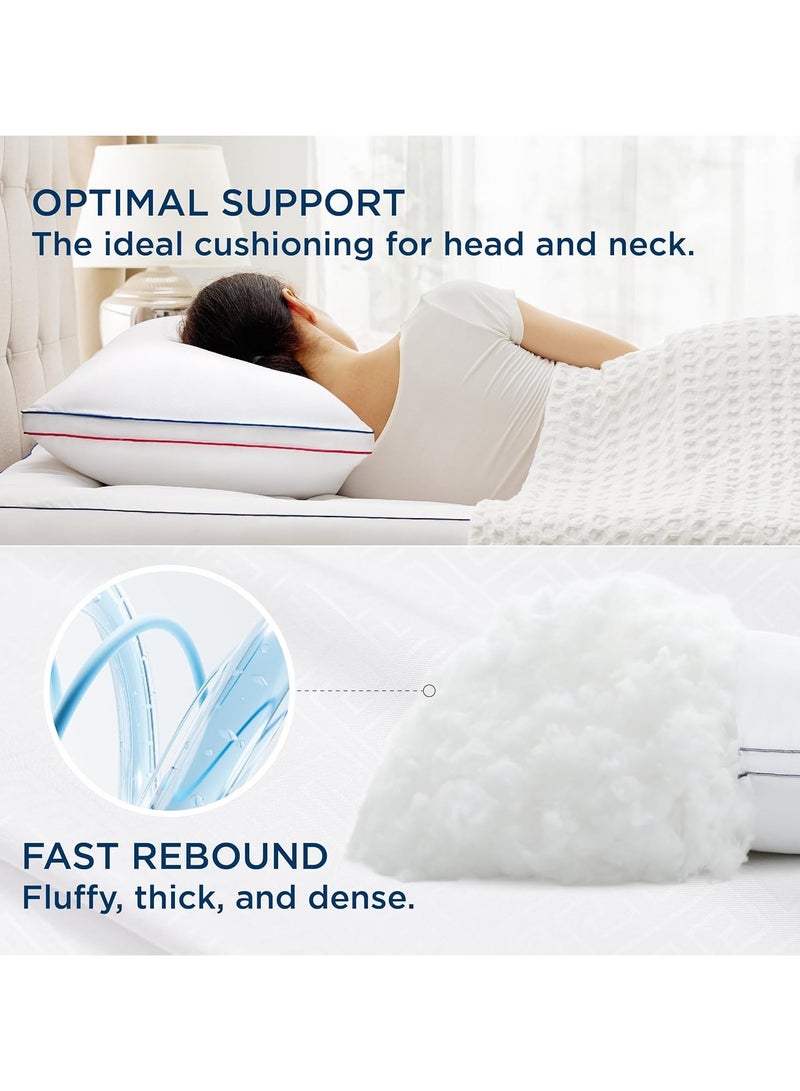 Beauenty Pillows Standard Size Set of 2 - Fluffy Standard Pillows 2 Pack, Bed Pillows for Sleeping Hotel Quality Gusseted Pillow with Down Alternative for Back,Stomach,or Side Sleeper, Machine Washable - Image 2