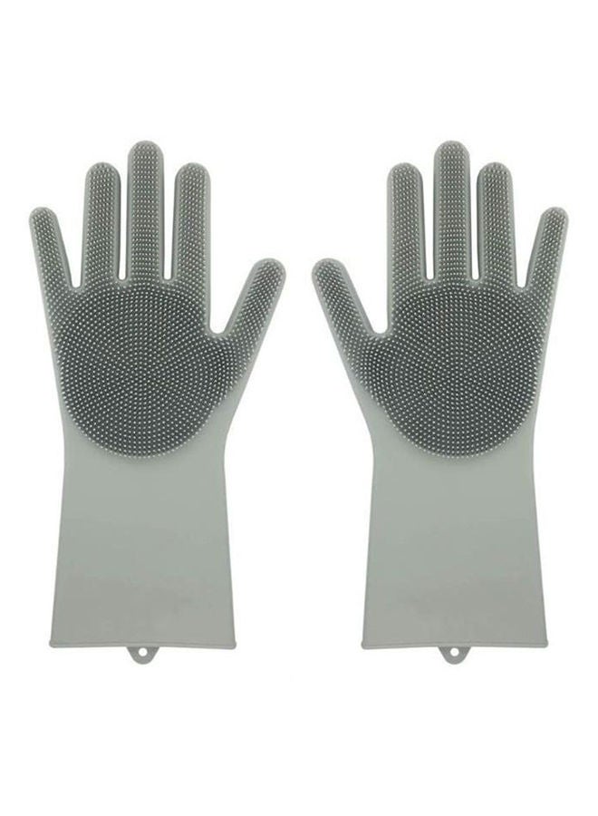 NIBEMINENT Silicone Scrubber Cleaning Gloves Grey 21g