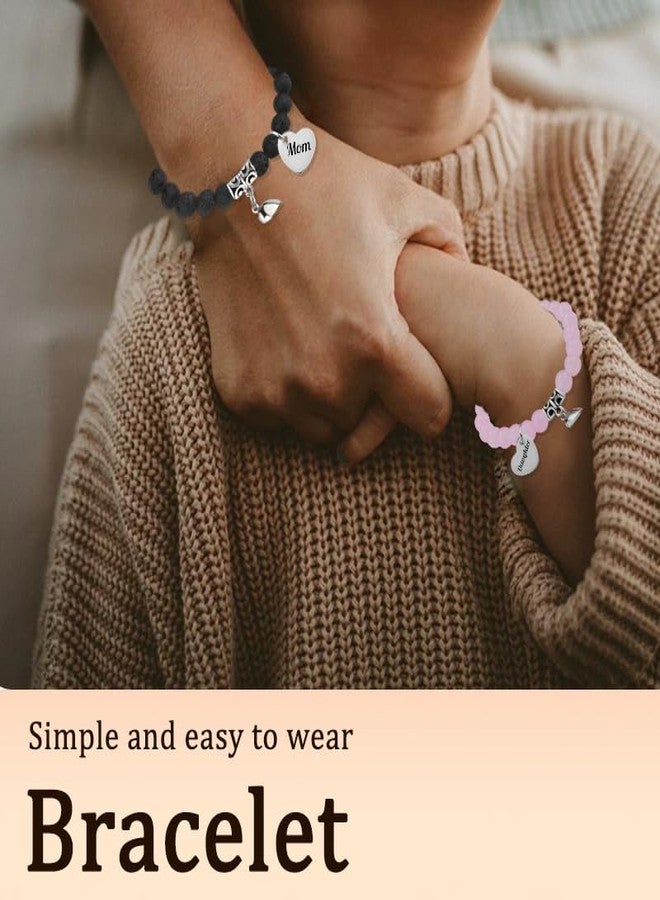 YangQian Mother Daughter Bracelets Set for 2 Heart Charm Bead Bracelet Gifts for Mom and Daughter Gifts for Birthday Christmas Gift for Mom Daughters Mama Mommy - Image 3