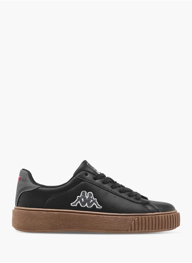 Kappa Women's Logo Applique Sneakers with Lace-Up Closure  - Image 3