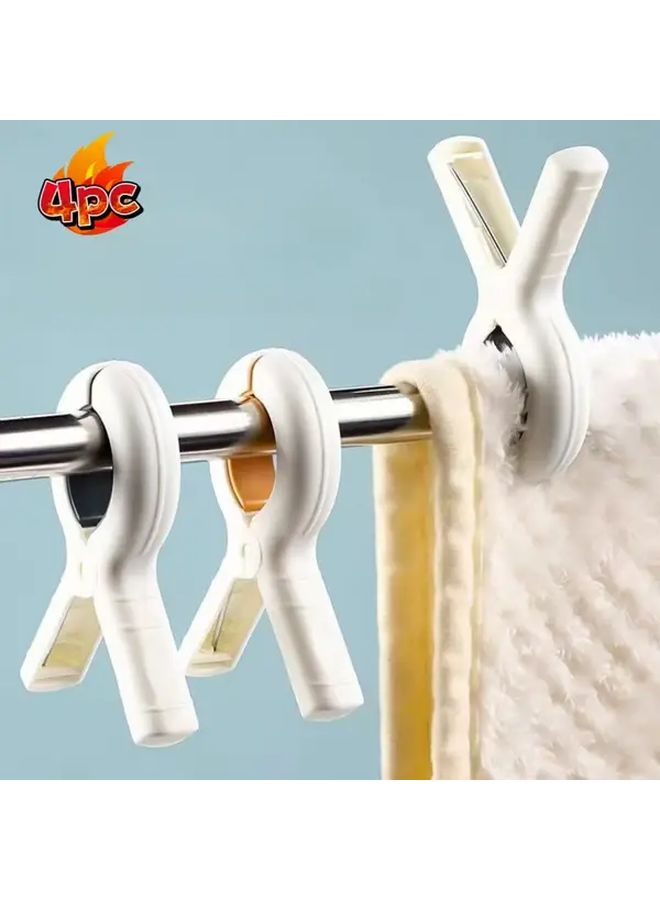 Heavy Duty Traceless Windproof Laundry Clips Non Slip Grip 8pcs White - Image 1